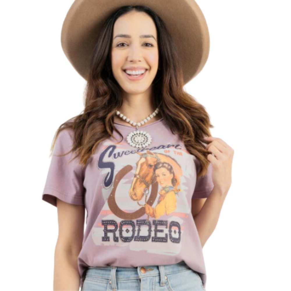 MONTANA WEST Sweetheart Of The Rodeo Western Short Sleeve Tee Shirt XL NWT